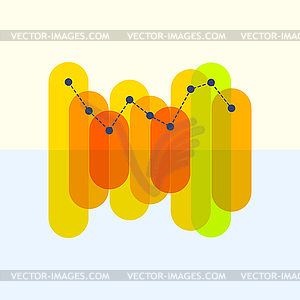 Infographics with yellow overlapping bars - vector image