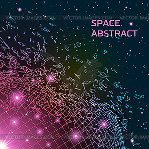 Abstract background with exploded shiny grid - vector image