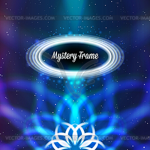 Mystic shiny card with ornament and color - vector clipart