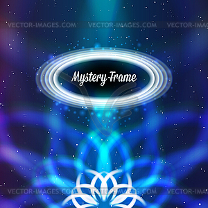 Mystic shiny card with ornament and color - vector clipart