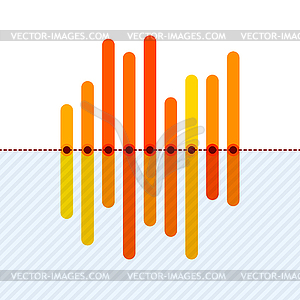 Infographics with asymmetric orange overlapping bars - royalty-free vector image