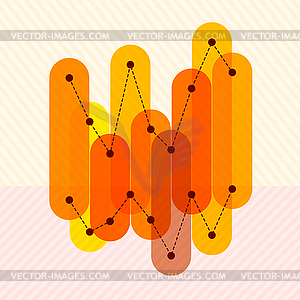 Infographics with orange overlapping bars - vector clipart