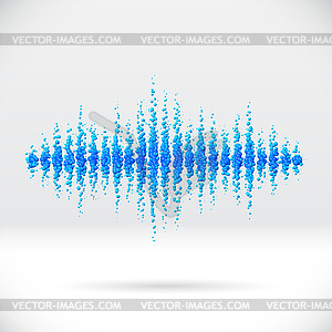 Sound waveform made of scattered balls - royalty-free vector image