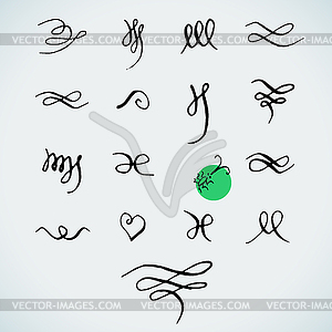 Set of handdrawn calligraphic elements - vector image