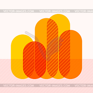 Infographics with waving yellow overlapping bars - royalty-free vector image