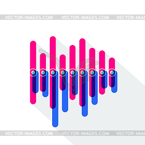 Infographics with asymmetric red and blue bars - vector clip art