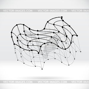 Абстрактные формы 3D каркас с подключенным структуры - клипарт в формате EPS