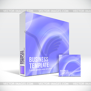 3D Identity box with abstract violet lines cover - royalty-free vector clipart