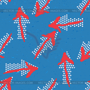 Seamless pattern with grungy arrows - vector clipart