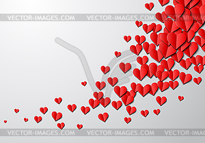 Paper hearts background for Valentine`s Day greetin - vector image