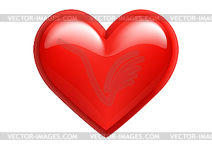 Shiny heart 3D icon as symbol of love and romance. - vector EPS clipart