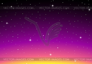 Stars in sky on sunrise or sundown. Abstract - vector EPS clipart