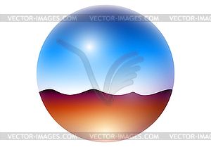 Shiny chrome ball is y2k or synthwave style. - vector clipart