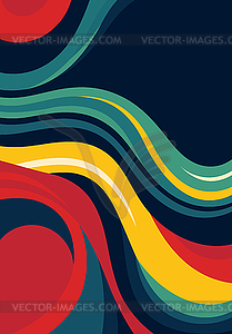 Abstract background with colorful waves in retro - vector image