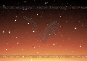 Stars in sky on sunrise or sundown. Abstract - stock vector clipart