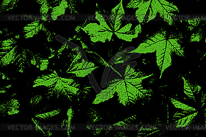 Autumn leaves frame in retro dotwork style. Border - vector clip art