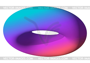 Colorful torus in 3D perspective. Abstract geometri - vector image