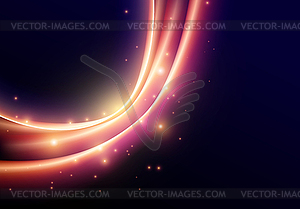 Abstract neon glowing line in motion with light - vector image