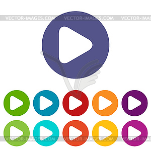 Play flat icon - vector EPS clipart