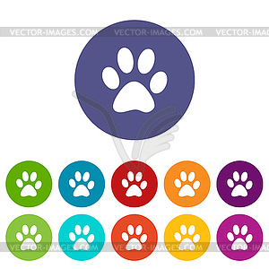 Paw flat icon - vector clipart