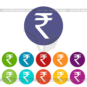 Rupee flat icon - vector clipart / vector image