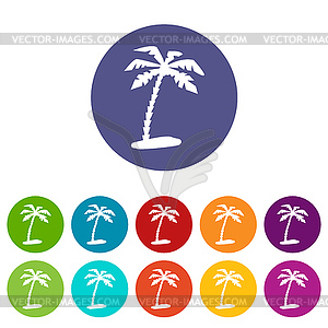 Island web flat icon - royalty-free vector clipart