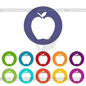 Apple flat icon - vector clipart