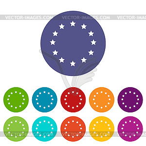 European Union flat icon - vector clip art