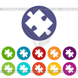 Puzzle flat icon - vector clip art