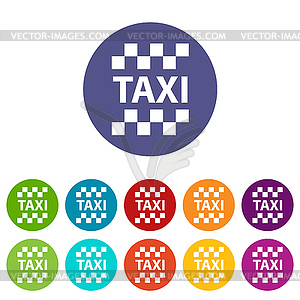 Taxi flat icon - vector clipart / vector image