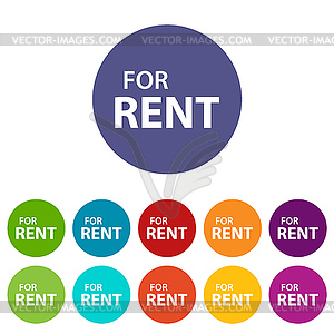 For rent flat icon - vector image