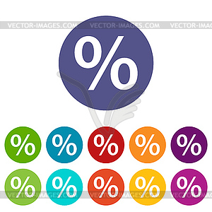 Percent flat icon - vector clipart