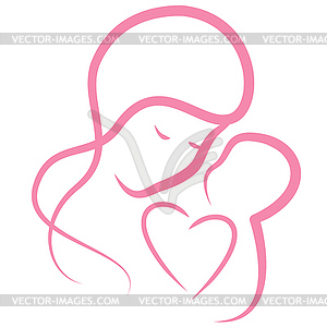 Pink motherly love - vector clipart