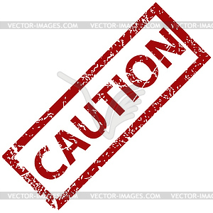 Caution rubber stamp - vector clipart