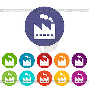 Factory flat icon - vector clipart / vector image