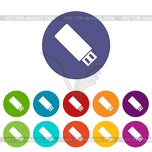 Flash drive flat icon - vector image