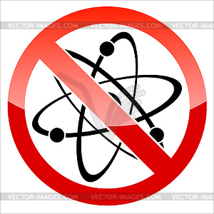 Prohibition signal atom - vector image