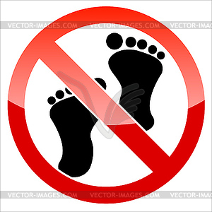 Prohibition signal feet - vector image