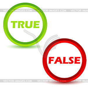 True false icons set - color vector clipart
