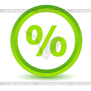 Green percentage icon - vector clipart