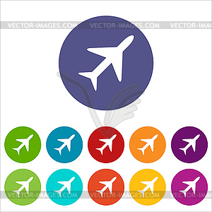 Plane flat icon - vector clipart