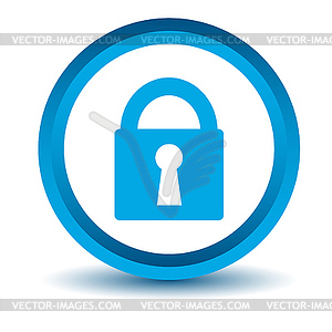 Blue lock icon - vector clipart / vector image