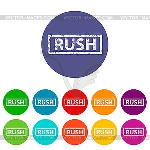 Rush flat icon - vector clip art