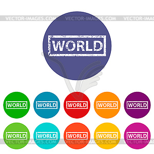 World flat icon - vector clip art