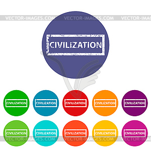 Civilization flat icon - vector clipart