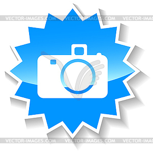 Camera blue icon - color vector clipart