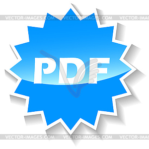 Pdf blue icon - vector clip art