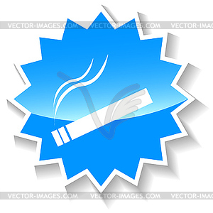 Cigarette blue icon - vector image