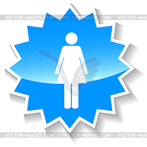 Woman blue icon - vector image