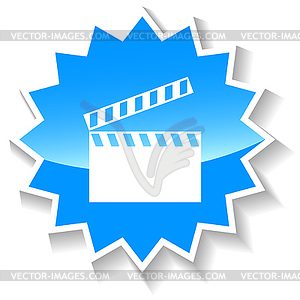 Movie blue icon - vector clipart